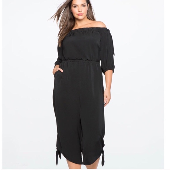 Eloquii Pants - Eloquii off shoulder jumpsuit(sale)